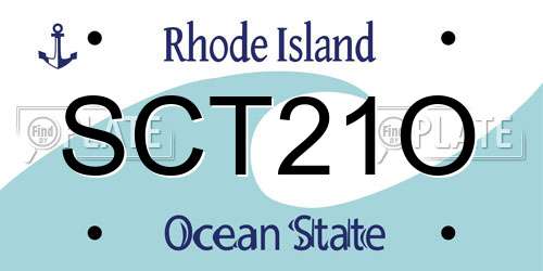 SCT21O Rhode Island License Plate