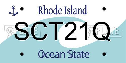 SCT21Q Rhode Island License Plate