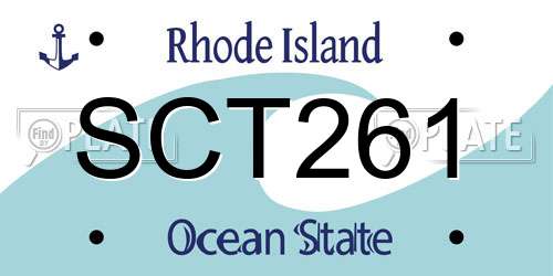 SCT261 Rhode Island License Plate
