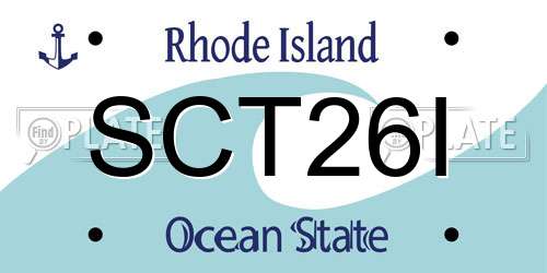 SCT26I Rhode Island License Plate