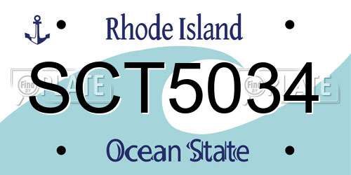 SCT5034 Rhode Island License Plate