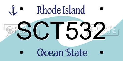 SCT532 Rhode Island License Plate