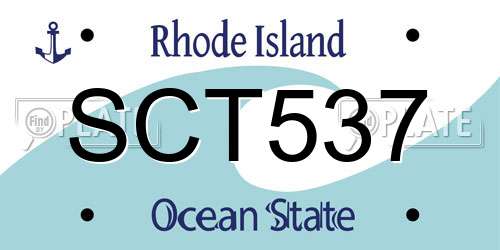 SCT537 Rhode Island License Plate