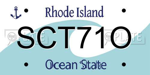 SCT71O Rhode Island License Plate