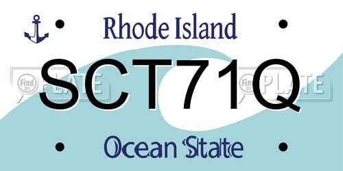 SCT71Q Rhode Island License Plate