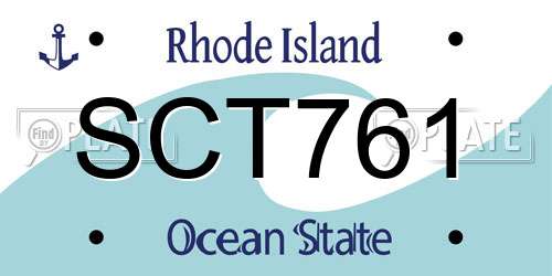 SCT761 Rhode Island License Plate