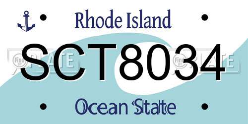 SCT8034 Rhode Island License Plate