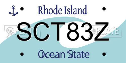 SCT83Z Rhode Island License Plate