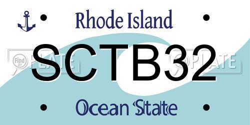 SCTB32 Rhode Island License Plate