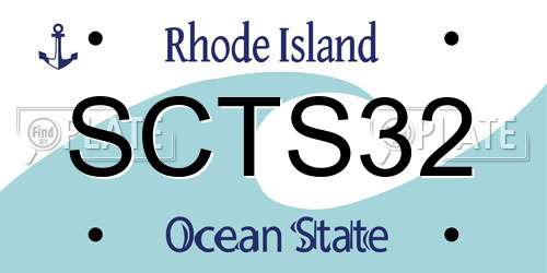 SCTS32 Rhode Island License Plate