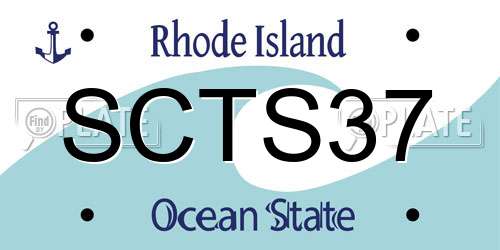 SCTS37 Rhode Island License Plate