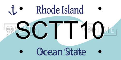 SCTT10 Rhode Island License Plate