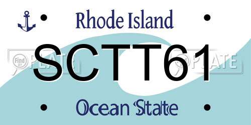SCTT61 Rhode Island License Plate