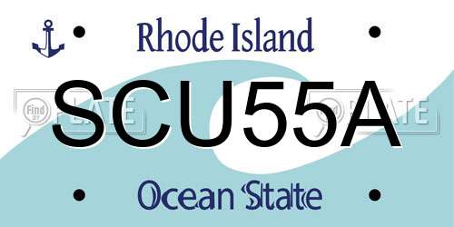 SCU55A Rhode Island License Plate