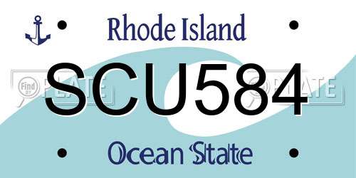 SCU584 Rhode Island License Plate