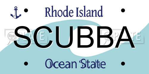 SCUBBA Rhode Island License Plate