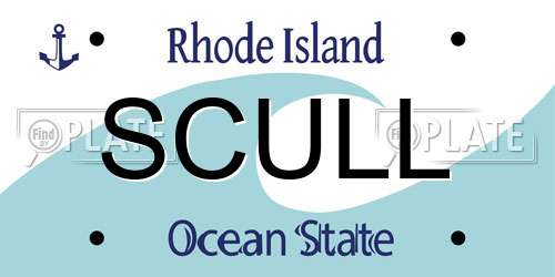 SCULL Rhode Island License Plate