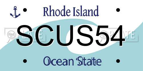 SCUS54 Rhode Island License Plate