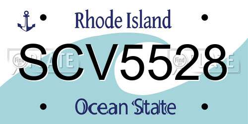 SCV5528 Rhode Island License Plate