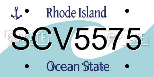 SCV5575 Rhode Island License Plate