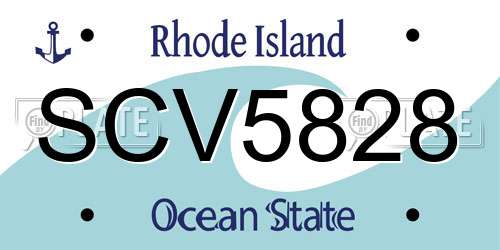 SCV5828 Rhode Island License Plate