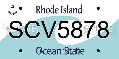 SCV5878 Rhode Island License Plate