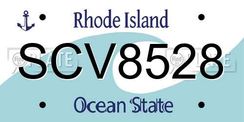 SCV8528 Rhode Island License Plate