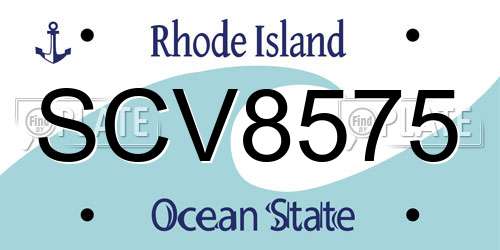 SCV8575 Rhode Island License Plate