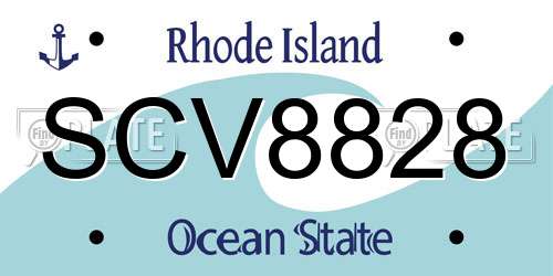 SCV8828 Rhode Island License Plate