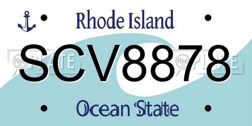 SCV8878 Rhode Island License Plate