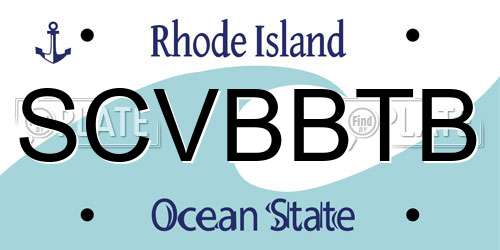 SCVBBTB Rhode Island License Plate