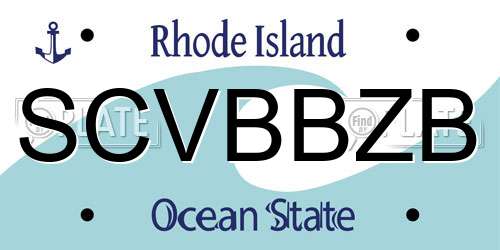 SCVBBZB Rhode Island License Plate