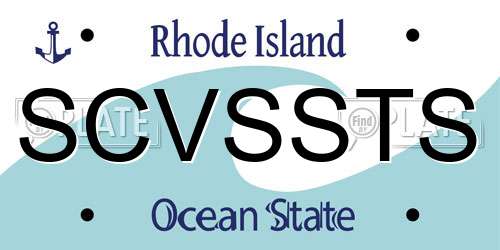 SCVSSTS Rhode Island License Plate
