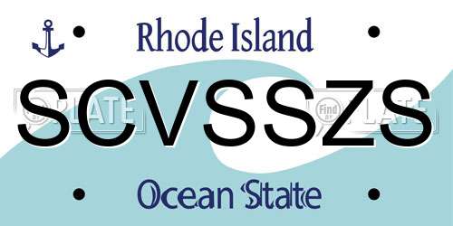 SCVSSZS Rhode Island License Plate