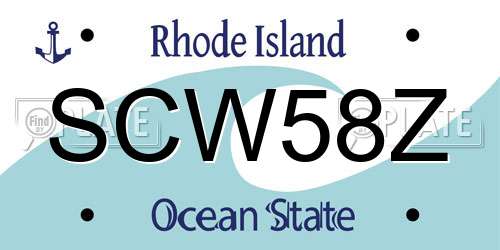 SCW58Z Rhode Island License Plate