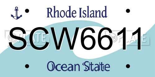 SCW6611 Rhode Island License Plate