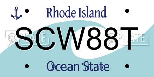SCW88T Rhode Island License Plate