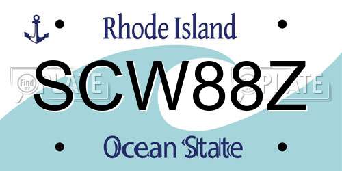SCW88Z Rhode Island License Plate