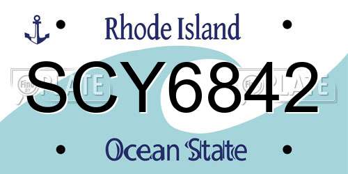 SCY6842 Rhode Island License Plate