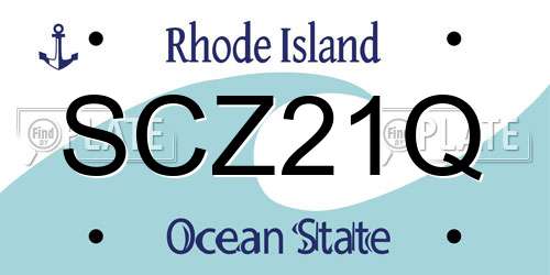SCZ21Q Rhode Island License Plate