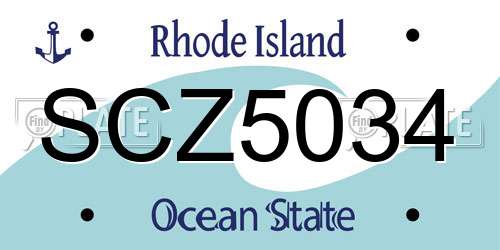 SCZ5034 Rhode Island License Plate