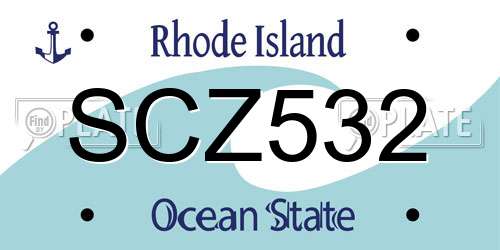 SCZ532 Rhode Island License Plate