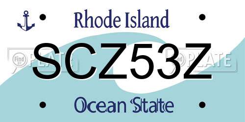 SCZ53Z Rhode Island License Plate