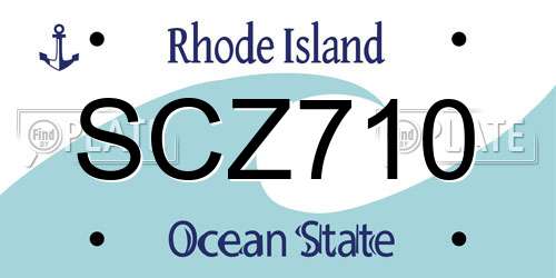 SCZ710 Rhode Island License Plate