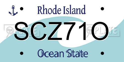 SCZ71O Rhode Island License Plate