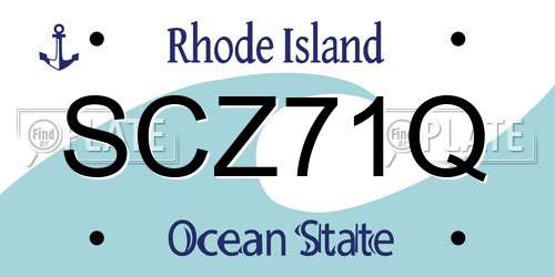 SCZ71Q Rhode Island License Plate