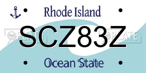 SCZ83Z Rhode Island License Plate