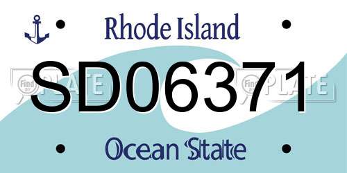 SD06371 Rhode Island License Plate
