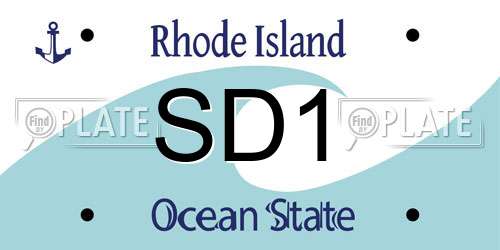 SD1 Rhode Island License Plate