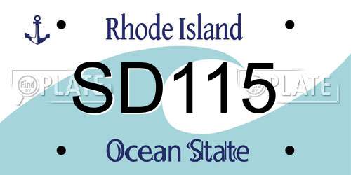 SD115 Rhode Island License Plate